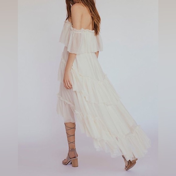 Ronny Kobo Collection Dresses & Skirts - Ronny Kobo Mandy Dress x Free People Ivory Tiered Ruffle Midi Dress